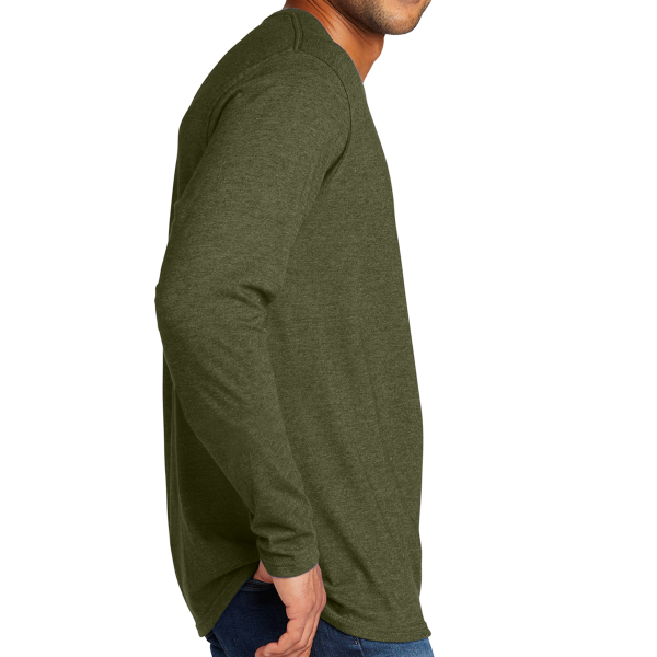 Port & Co Tri Blend Long Sleeve Tee, Military Green Heather, Right Sleeve view
