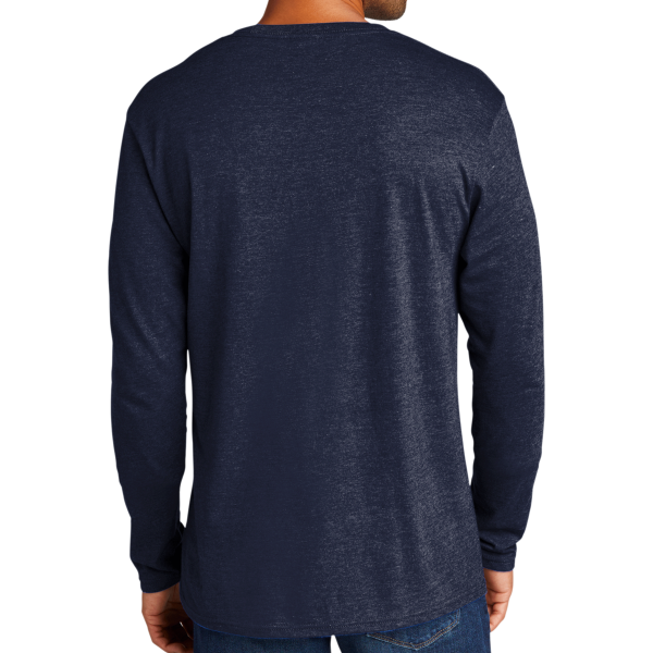 Port & Co Tri Blend Long Sleeve Tee, Team Navy Heather, Back view