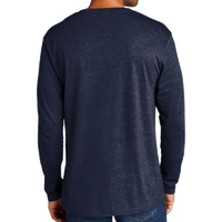 Port & Co Tri Blend Long Sleeve Tee, Team Navy Heather, Back view