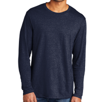 Port & Co Tri Blend Long Sleeve Tee, Team Navy Heather, Front view