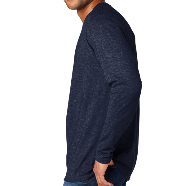 Port & Co Tri Blend Long Sleeve Tee, Team Navy Heather, Left Sleeve view