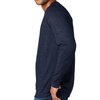 Port & Co Tri Blend Long Sleeve Tee, Team Navy Heather, Left Sleeve view