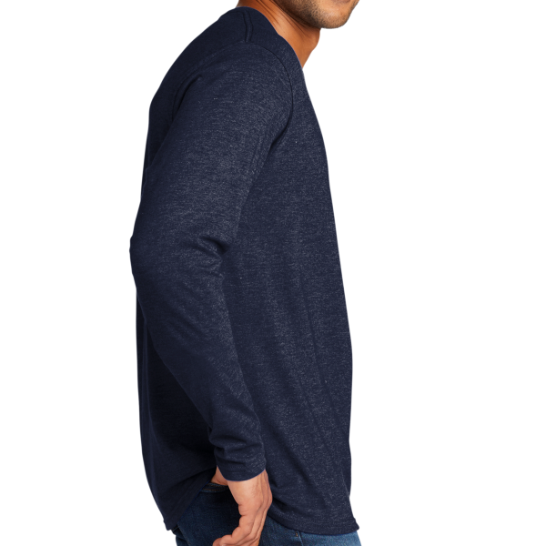 Port & Co Tri Blend Long Sleeve Tee, Team Navy Heather, Right Sleeve view