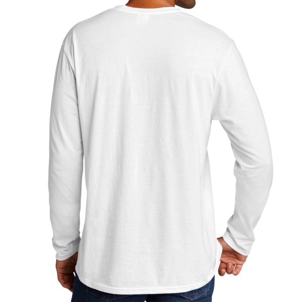 Port & Co Tri Blend Long Sleeve Tee, White, Back view