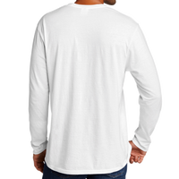 Port & Co Tri Blend Long Sleeve Tee, White, Back view