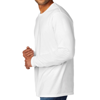 Port & Co Tri Blend Long Sleeve Tee, White, Left Sleeve view