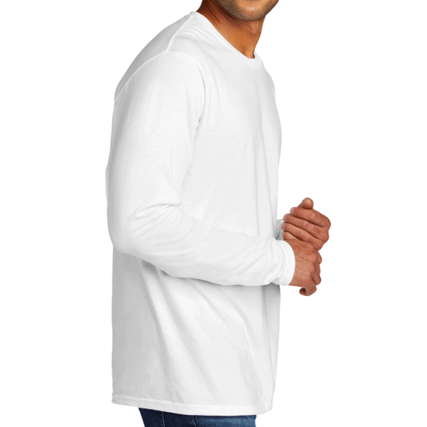 Port & Co Tri Blend Long Sleeve Tee, White, Right Sleeve view