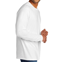Port & Co Tri Blend Long Sleeve Tee, White, Right Sleeve view