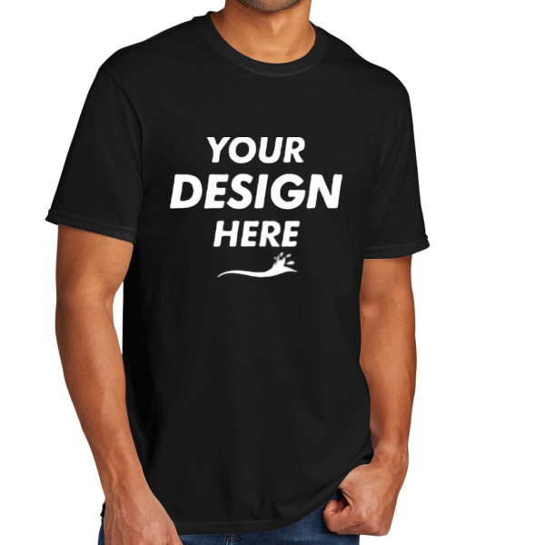 Port & Co Tri Blend Tee, Black, Front view, Mockup