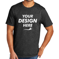 Port & Co Tri Blend Tee, Black Heather, Front view, Mockup