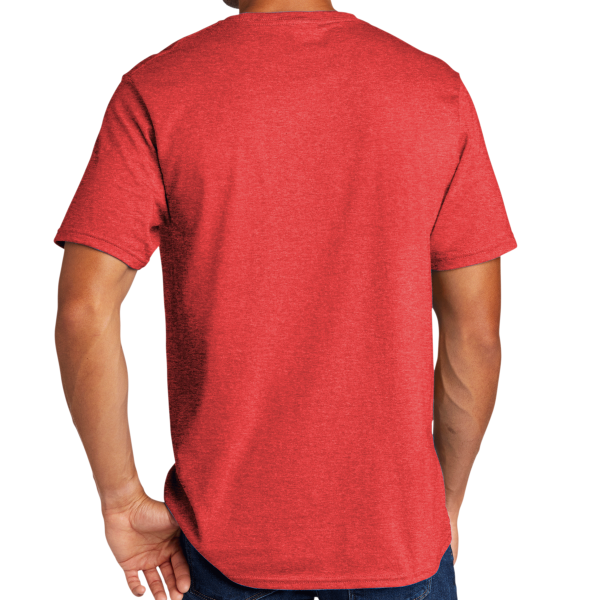 Port & Co Tri Blend Tee, Bright Red Heather, Back view