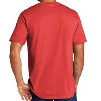 Port & Co Tri Blend Tee, Bright Red Heather, Back view