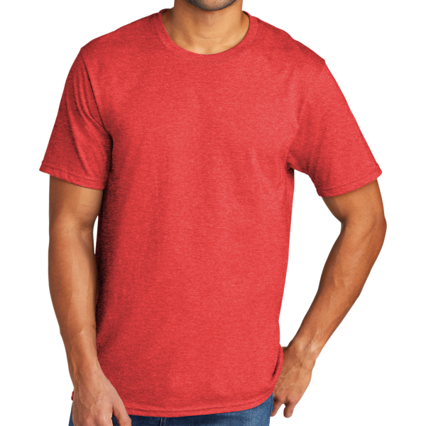 Port & Co Tri Blend Tee, Bright Red Heather, Front view