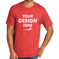 Port & Co Tri Blend Tee, Bright Red Heather, Front view, Mockup