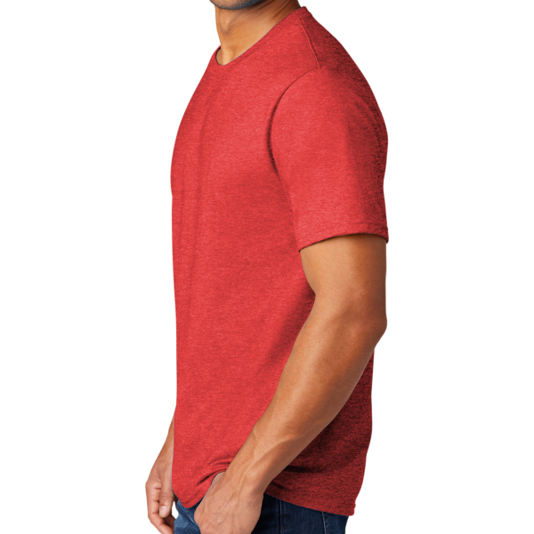 Port & Co Tri Blend Tee, Bright Red Heather, Left Sleeve view