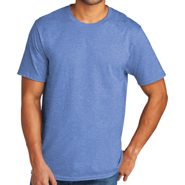 Port & Co Tri Blend Tee, Carolina Blue Heather, Front view