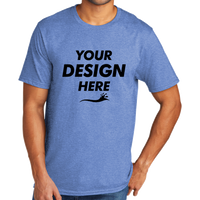 Port & Co Tri Blend Tee, Carolina Blue Heather, Front view, Mockup