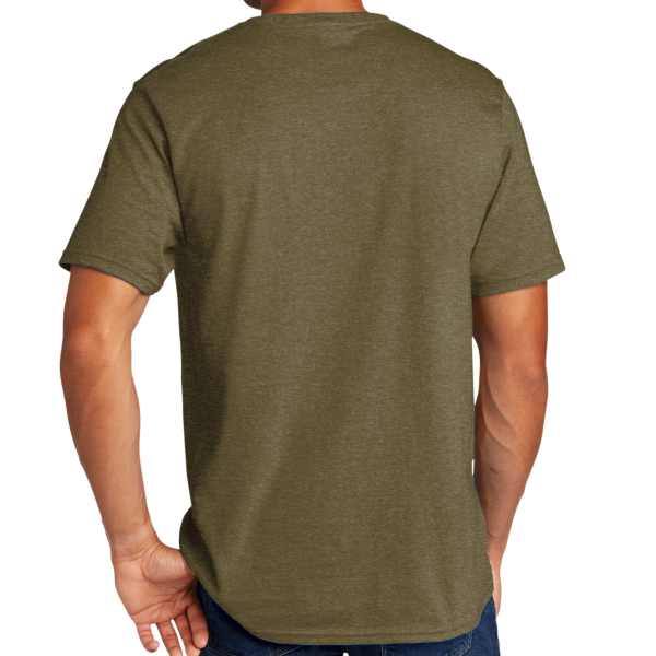 Port & Co Tri Blend Tee, Coyote Brown Heather, Back view