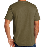 Port & Co Tri Blend Tee, Coyote Brown Heather, Back view