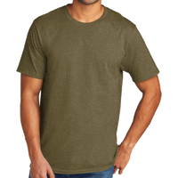 Port & Co Tri Blend Tee, Coyote Brown Heather, Front view