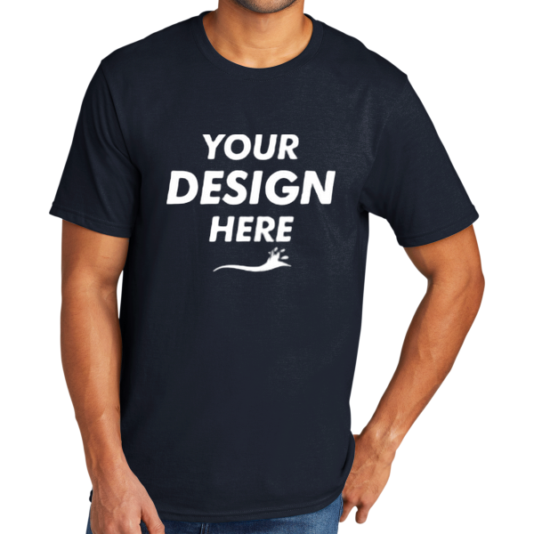 Port & Co Tri Blend Tee, Deep Navy, Front view, Mockup