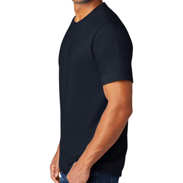 Port & Co Tri Blend Tee, Deep Navy, Left Sleeve view