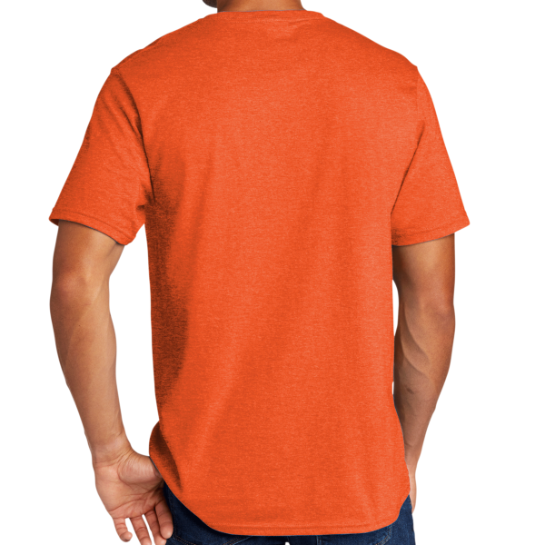 Port & Co Tri Blend Tee, Deep Orange Heather, Back view