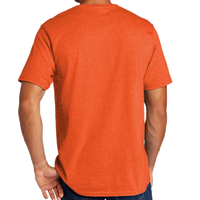 Port & Co Tri Blend Tee, Deep Orange Heather, Back view