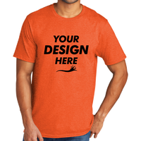 Port & Co Tri Blend Tee, Deep Orange Heather, Front view, Mockup