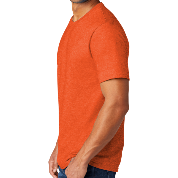 Port & Co Tri Blend Tee, Deep Orange Heather, Left Sleeve view