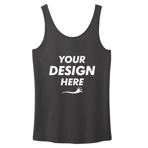 Port & Co Women's Beach Wash ® Garment Dyed Tank, Coal, Front view, Mockup