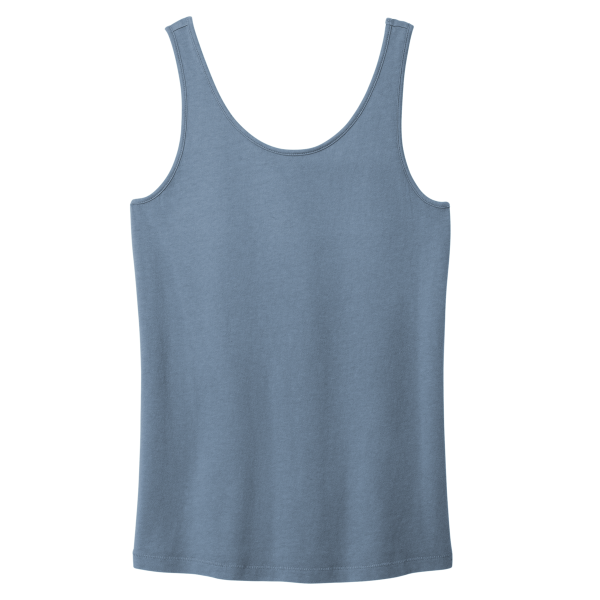 Port & Co Women's Beach Wash ® Garment Dyed Tank, Faded Denim, Front view