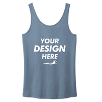 Port & Co Women's Beach Wash ® Garment Dyed Tank, Faded Denim, Front view, Mockup