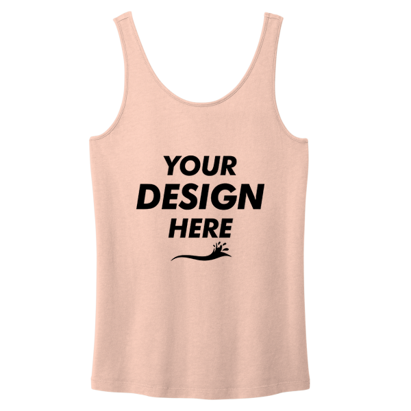 Port & Co Women's Beach Wash ® Garment Dyed Tank, Peach, Front view, Mockup