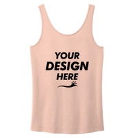 Port & Co Women's Beach Wash ® Garment Dyed Tank, Peach, Front view, Mockup