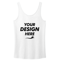 Port & Co Women's Beach Wash ® Garment Dyed Tank, White, Front view, Mockup