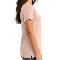 Port & Co Women's Beach Wash ® Garment Dyed V Neck Tee, Peach, Right Sleeve view