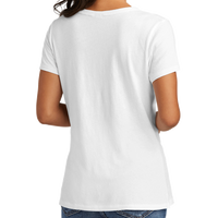 Port & Co Women's Beach Wash ® Garment Dyed V Neck Tee, White, Back view