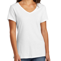 Port & Co Women's Beach Wash ® Garment Dyed V Neck Tee, White, Front view