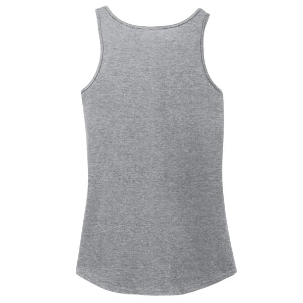 Port & Co Women's Core Cotton Tank Top, Athletic Heather, Back view