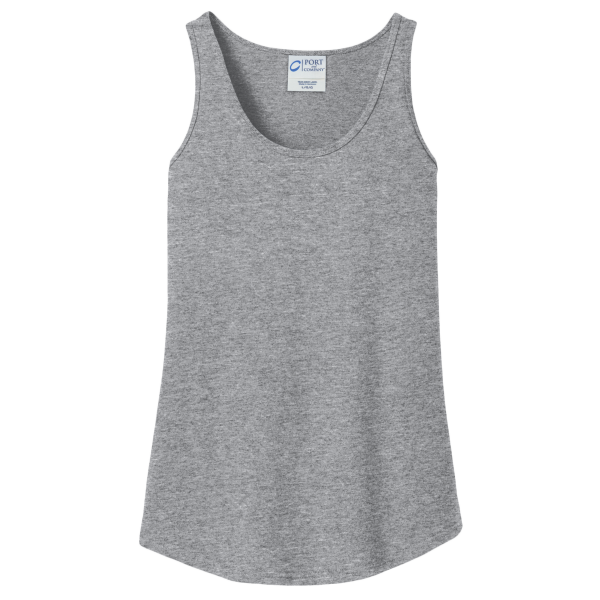 Port & Co Women's Core Cotton Tank Top, Athletic Heather, Front view