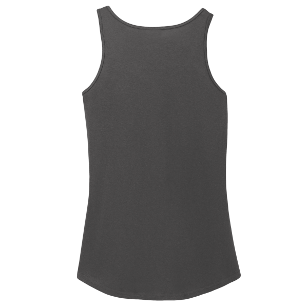 Port & Co Women's Core Cotton Tank Top, Charcoal, Back view