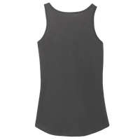 Port & Co Women's Core Cotton Tank Top, Charcoal, Back view