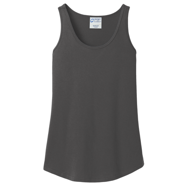 Port & Co Women's Core Cotton Tank Top, Charcoal, Front view