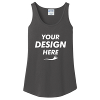 Port & Co Women's Core Cotton Tank Top, Charcoal, Front view, Mockup