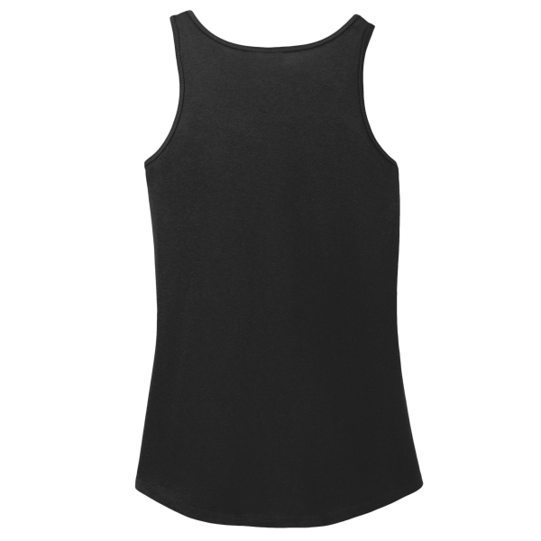 Port & Co Women's Core Cotton Tank Top, Jet Black, Back view