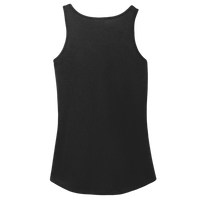 Port & Co Women's Core Cotton Tank Top, Jet Black, Back view