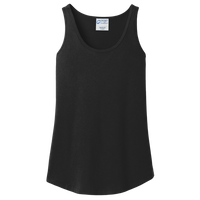 Port & Co Women's Core Cotton Tank Top, Jet Black, Front view