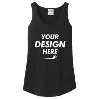 Port & Co Women's Core Cotton Tank Top, Jet Black, Front view, Mockup