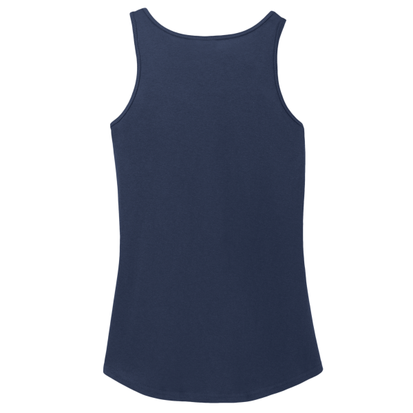 Port & Co Women's Core Cotton Tank Top, Navy, Back view